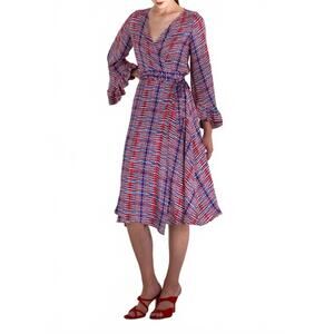 NEW ALESSANDRO ENRIQUEZ vibrant wrap midi dress in rida